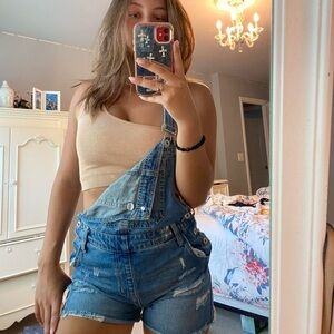 Women’s Blue Denim Short Overalls